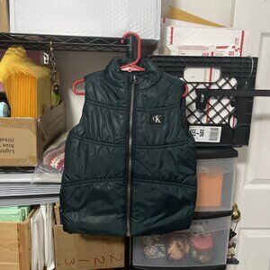 Calvin Klein Puffer Vest Boys Size 3T In Dark Green